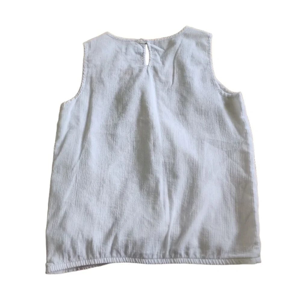 Children's Place‎ Girls Sleeveless Shirt Size XL White Floral Embroidery Boho